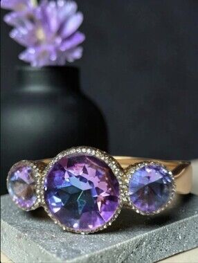 Matte Gold Plated Mermaid Kiss Aurora Borealis AB Crystal Candy Bracelet